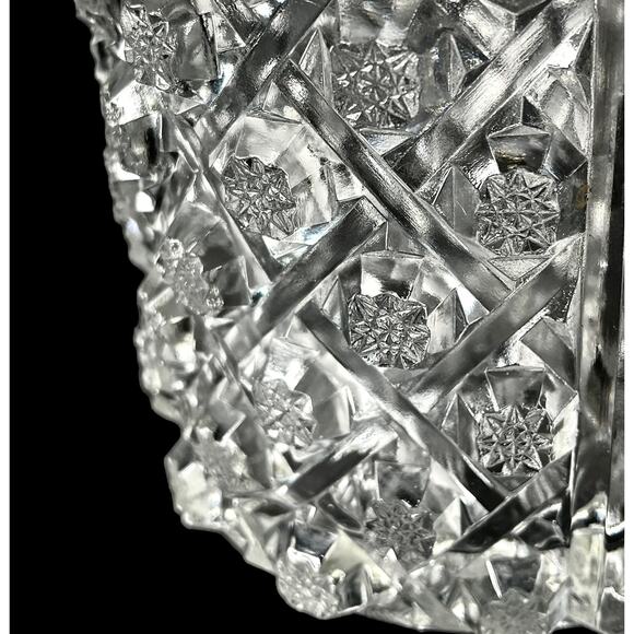 Vintage Cambridge GLASS CRACKER JAR & LID With Handles Covered Cookie Candy Dish - Picture 7 of 8